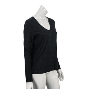 Zimmerli of Switzerland Women's Scoop Neck Long sleeve blouse in Black S Medium
